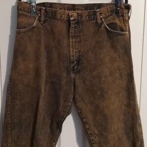 Wrangler Men's Straight Jeans - Black and Brown